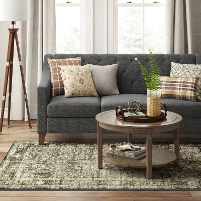 Floral Woven Area Rug Gray - Threshold™ 2 Floral Woven Area Rug Gray - Threshold™ - Image 2