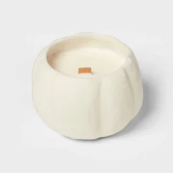 12oz Brushed Abstract Pumpkin Ceramic With Woodwick And Dustcover Spice Vanilla Fig Candle - Threshold™ -Threshold Home Outlet Store GUEST 56dcf7e4 f6a0 44c9 ac04 ae33916564fb