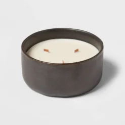 16oz Blackened Bowl Ceramic With Multi Woodwick And Dustcover Dried Leaves + Hickory Candle Black - Threshold™ 6 16oz Blackened Bowl Ceramic With Multi Woodwick And Dustcover Dried Leaves + Hickory Candle Black - Threshold™ -Threshold Home Outlet Store GUEST 6010460e d902 4499 a9cc 12a171b8fe03