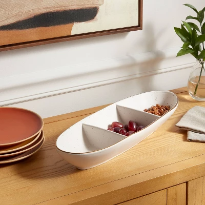 Ceramic Sectioned Serving Bowl Ivory - Threshold™ 1 Ceramic Sectioned Serving Bowl Ivory - Threshold™