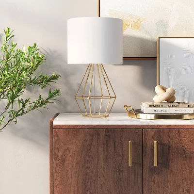 Large Geo Table Lamp Brass - Threshold™ 2 Large Geo Table Lamp Brass - Threshold™ - Image 2