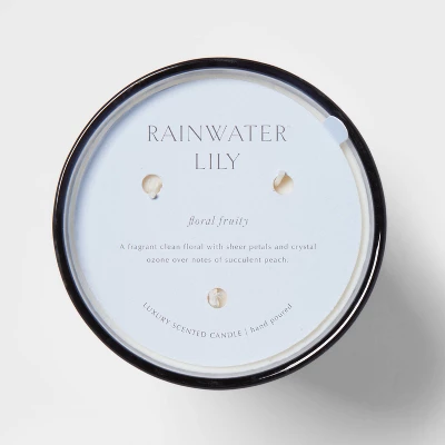 Colored Vase Glass With Dustcover Rainwater Lily Candle Gray - Threshold™ 4 Colored Vase Glass With Dustcover Rainwater Lily Candle Gray - Threshold™ - Image 4