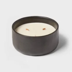 16oz Blackened Bowl Ceramic With Multi Woodwick And Dustcover Spice Vanilla Fig Candle Black - Threshold™ 6 16oz Blackened Bowl Ceramic With Multi Woodwick And Dustcover Spice Vanilla Fig Candle Black - Threshold™ -Threshold Home Outlet Store GUEST 6f4c72d4 4d0b 4151 90e7 6b26702d70c4