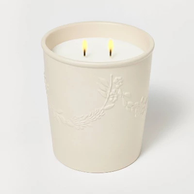 25oz Ceramic Bay & Winter Berry Candle Cream - Threshold™ Designed With Studio McGee 2 25oz Ceramic Bay & Winter Berry Candle Cream - Threshold™ Designed With Studio McGee - Image 2