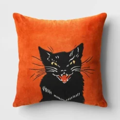 Fierce Cat Applique Cotton Velvet Square Halloween Throw Pillow - Threshold™ 9 Fierce Cat Applique Cotton Velvet Square Halloween Throw Pillow - Threshold™ -Threshold Home Outlet Store GUEST 75d286a9 5b9e 4de0 9d76 c71c6fcc15aa