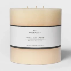 Pillar Vanilla Bean And Amber Candle - Threshold™ -Threshold Home Outlet Store GUEST 768825da eabe 4580 a273 79dad14697f6