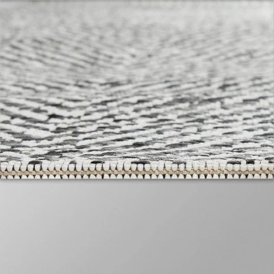 7' X 10' Herringbone Outdoor Rug Black/White - Threshold™ 3 7' X 10' Herringbone Outdoor Rug Black/White - Threshold™ - Image 3