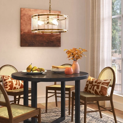 Glam Glass Ceiling Chandelier Brass - Threshold™ 2 Glam Glass Ceiling Chandelier Brass - Threshold™ - Image 2