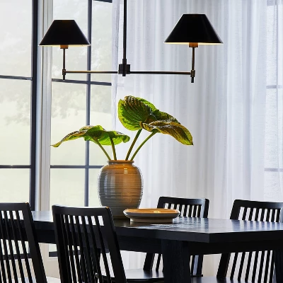 Metal Two Arm Shaded Chandelier Ceiling Light Black - Threshold™ Designed With Studio McGee 2 Metal Two Arm Shaded Chandelier Ceiling Light Black - Threshold™ Designed With Studio McGee - Image 2