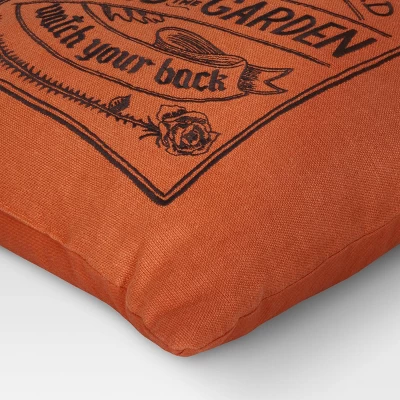 Embroidered Ghosts In The Garden Square Halloween Throw Pillow Orange - Threshold™ 3 Embroidered Ghosts In The Garden Square Halloween Throw Pillow Orange - Threshold™ - Image 3