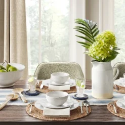 16pc Porcelain Beaded Rim Dinnerware Set White - Threshold™ -Threshold Home Outlet Store GUEST 81517997 f58c 4b61 b851 e254615c0e6f