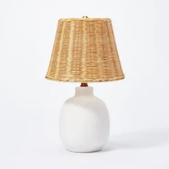 Ceramic Table Lamp With Rattan Shade White - Threshold™ Designed With Studio McGee -Threshold Home Outlet Store GUEST 84601444 c7ee 424e 90ba b44c3bc125cd