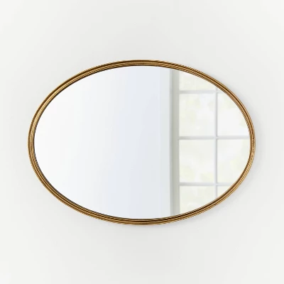 26" X 36" Oval Shape Antique Mirror Brass - Threshold™ Designed With Studio McGee 3 26" X 36" Oval Shape Antique Mirror Brass - Threshold™ Designed With Studio McGee - Image 3