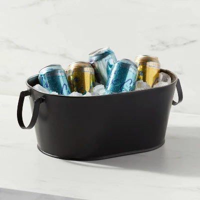 2.5gal Metal Beverage Tub Black - Threshold™ 1 2.5gal Metal Beverage Tub Black - Threshold™