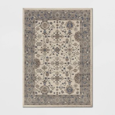 Jewel Boarder Persian Woven Rug Brown - Threshold 3 Jewel Boarder Persian Woven Rug Brown - Threshold - Image 3