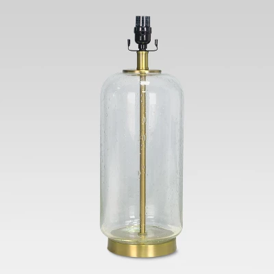 Bubble Glass With Brass Detail Large Lamp Base Clear Includes Energy Efficient Light Bulb - Threshold™ 2 Bubble Glass With Brass Detail Large Lamp Base Clear Includes Energy Efficient Light Bulb - Threshold™ - Image 2