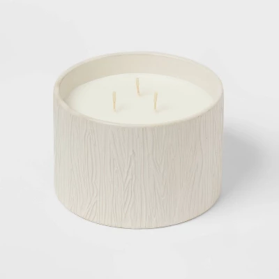Textured Straight Side Ceramic Warm Cider & Cinnamon Candle White - Threshold™ 3 Textured Straight Side Ceramic Warm Cider & Cinnamon Candle White - Threshold™ - Image 3