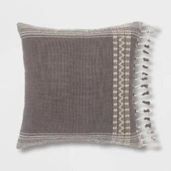 Square Woven Pattern Tassel Decorative Throw Pillow - Threshold™ -Threshold Home Outlet Store GUEST 91d6095a 7864 454d 8ad5 1bf81cce4970