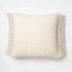 Textural Woven Throw Pillow With Trims Cream - Threshold™ Designed With Studio McGee -Threshold Home Outlet Store GUEST 92df40e6 0e86 46bf 8645 fd272a7fa838