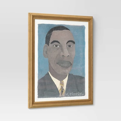 16" X 20" Self Portrait II By Horace Pippin Vintage Framed Wall Cotton Canvas Gold - Threshold™ 2 16" X 20" Self Portrait II By Horace Pippin Vintage Framed Wall Cotton Canvas Gold - Threshold™ - Image 2