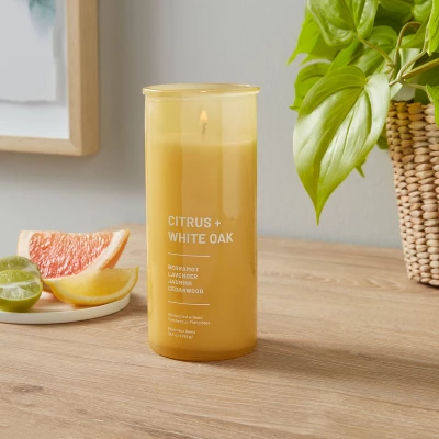 Wellness Jar Citrus And White Oak Candle Yellow - Threshold™ 1 Wellness Jar Citrus And White Oak Candle Yellow - Threshold™