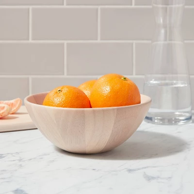 7oz Rubberwood White Washed Serving Bowl - Threshold™ 1 7oz Rubberwood White Washed Serving Bowl - Threshold™