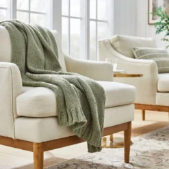 Woven Striped Knit Nep Throw Blanket - Threshold™ Designed With Studio McGee