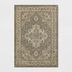 Medallion Jewel Boarder Persian Rug Cream/Gray - Threshold™ -Threshold Home Outlet Store GUEST 9c6255e0 5b41 4a38 97f4 48ea4bed8943