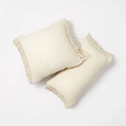 Textural Woven Throw Pillow With Trims Cream - Threshold™ Designed With Studio McGee -Threshold Home Outlet Store GUEST 9db776be 140d 4fc5 a209 3e00430801c7