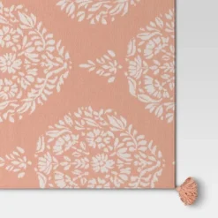 Medallion Jacquard Knit Throw Blanket With Tassels Coral - Threshold™ -Threshold Home Outlet Store GUEST a8d7f35a b530 4bc3 b6fe cf2779e7f715