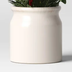 Artificial Plant Small Mixed Greenery And Poinsettia Arrangement - Threshold™ -Threshold Home Outlet Store GUEST a9053a0b a30d 4a80 8590 df35b1f76a81