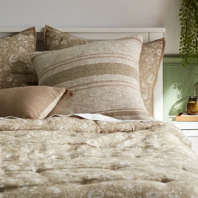 Euro Traditional Woven Stripe Decorative Throw Pillow Green - Threshold™ 1 Euro Traditional Woven Stripe Decorative Throw Pillow Green - Threshold™