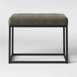 Trubeck Tufted Metal Base Ottoman Faux Leather - Threshold™ 11 Trubeck Tufted Metal Base Ottoman Faux Leather - Threshold™ -Threshold Home Outlet Store GUEST ab835a54 a3f3 4082 a637 7024908a9e52