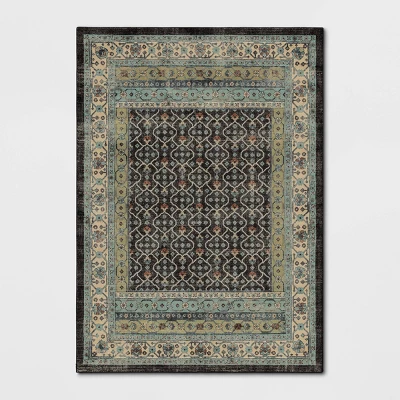 Distressed Geometric Tufted Area Rug Green - Threshold™ 4 Distressed Geometric Tufted Area Rug Green - Threshold™ - Image 4
