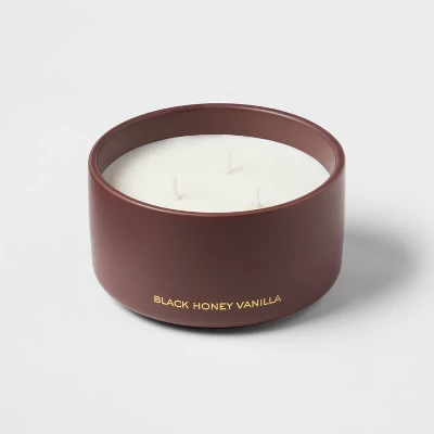 15oz Ceramic Jar 3-Wick Black Honey Vanilla Candle Plum Purple - Threshold™ 2 15oz Ceramic Jar 3-Wick Black Honey Vanilla Candle Plum Purple - Threshold™ - Image 2