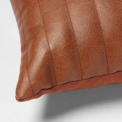 Lumbar Faux Leather Channel Stitch Decorative Throw Pillow - Threshold™ 7 Lumbar Faux Leather Channel Stitch Decorative Throw Pillow - Threshold™ -Threshold Home Outlet Store GUEST b1248bcb 60a2 4ec2 9554 09261e433ec5