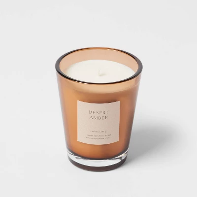 Colored Vase Glass With Dustcover Desert Amber Candle Brown - Threshold™ 3 Colored Vase Glass With Dustcover Desert Amber Candle Brown - Threshold™ - Image 3