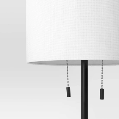 Reeded Metal Stick Lamp With Dual Socket Black (Includes LED Light Bulb) - Threshold™ 3 Reeded Metal Stick Lamp With Dual Socket Black (Includes LED Light Bulb) - Threshold™ - Image 3