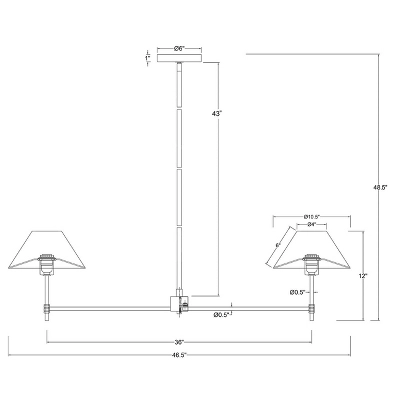 Metal Two Arm Shaded Chandelier Ceiling Light Black - Threshold™ Designed With Studio McGee 4 Metal Two Arm Shaded Chandelier Ceiling Light Black - Threshold™ Designed With Studio McGee - Image 4