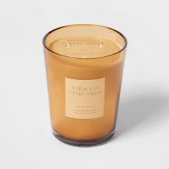 Colored Vase Glass With Dustcover Tobacco And Bergamot Candle Yellow - Threshold™ 11 Colored Vase Glass With Dustcover Tobacco And Bergamot Candle Yellow - Threshold™ -Threshold Home Outlet Store GUEST b93280db 41cc 4916 9fbe 5bb9cb7d18d7