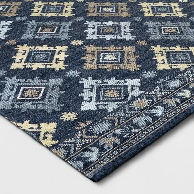 7'x10' Jacquard Woven Area Rug Indigo - Threshold™ 1 7'x10' Jacquard Woven Area Rug Indigo - Threshold™