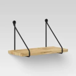 Wood Wall Shelf With Hanging Wire Natural/Black - Threshold™ -Threshold Home Outlet Store GUEST bb26f91a 6bd6 4d71 8b2b f837867b48f4
