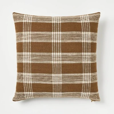 Woven Plaid Square Throw Pillow With Zipper Pull - Threshold™ Designed With Studio McGee 4 Woven Plaid Square Throw Pillow With Zipper Pull - Threshold™ Designed With Studio McGee - Image 4