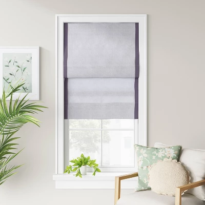 1pc Light Filtering Cordless Linen Blend Roman Window Shade Gray - Threshold™ 1 1pc Light Filtering Cordless Linen Blend Roman Window Shade Gray - Threshold™