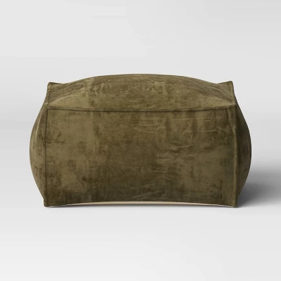 Costa Velvet Cocktail Pouf Olive Green - Threshold™ 2 Costa Velvet Cocktail Pouf Olive Green - Threshold™ - Image 2