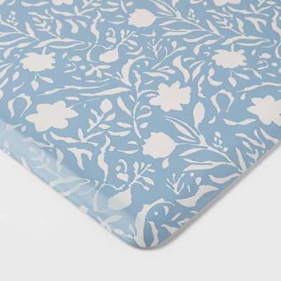 30" X 18" Floral Comfort Mat Blue - Threshold™ 2 30" X 18" Floral Comfort Mat Blue - Threshold™ - Image 2