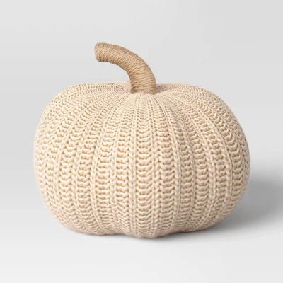 Knit Pumpkin With Jute Stem Novelty Throw Pillow - Threshold™ 6 Knit Pumpkin With Jute Stem Novelty Throw Pillow - Threshold™ - Image 6