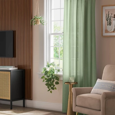 Solid Farrah Light Filtering Window Curtain Panel - Threshold™ 1 Solid Farrah Light Filtering Window Curtain Panel - Threshold™