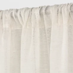 1pc 54"x84" Sheer Linen Window Curtain Panel Natural Linen - Threshold™
