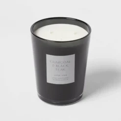 Colored Vase Glass With Dustcover & Black Teak Candle Black - Threshold™ 9 Colored Vase Glass With Dustcover & Black Teak Candle Black - Threshold™ -Threshold Home Outlet Store GUEST cf6f4780 63d6 4d26 8370 d23011a8995c